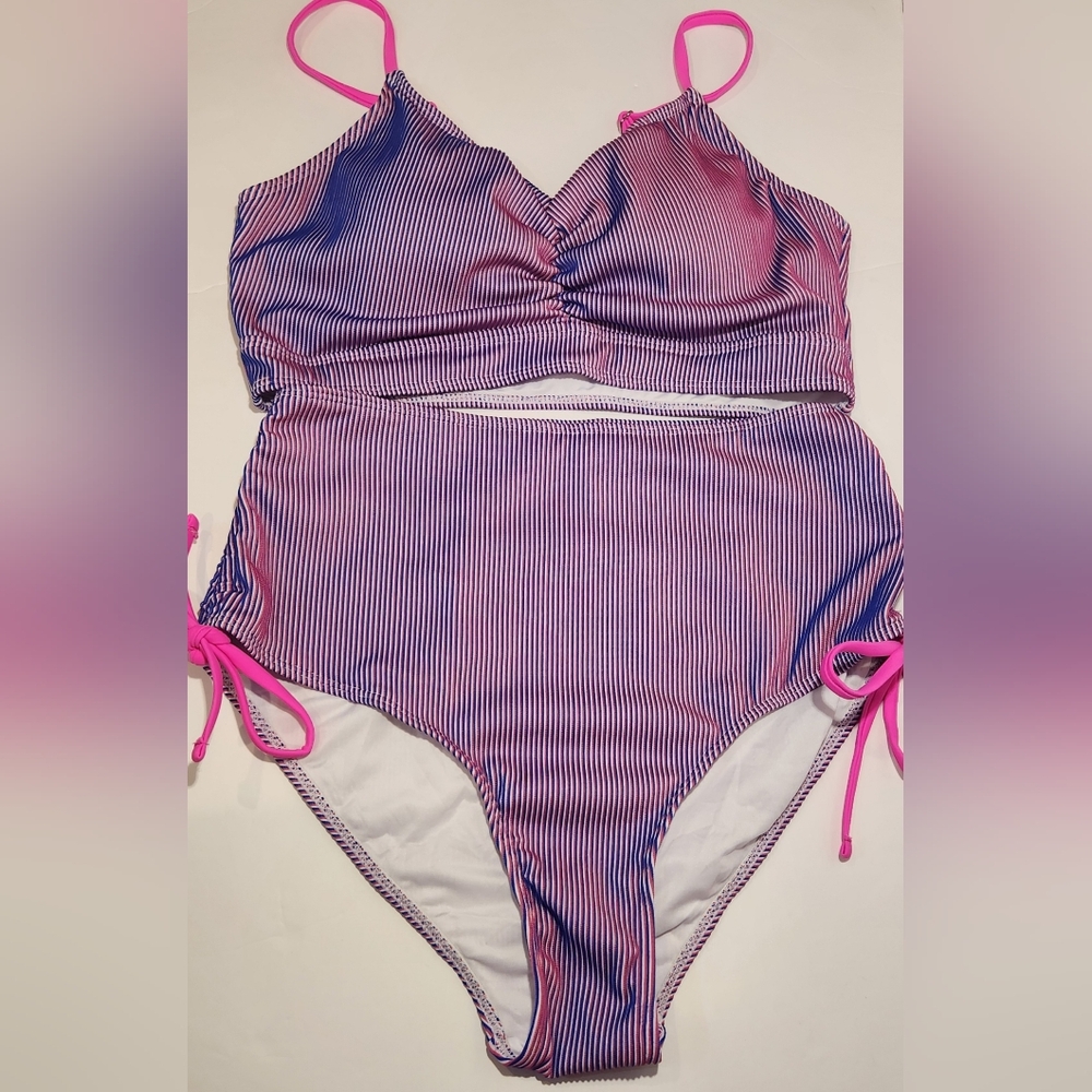 Women's Bikini Set Two Piece Swimsuits High Waisted Spaghetti Adjustable Straps